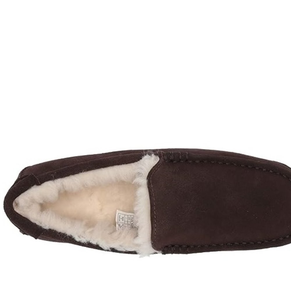 New UGG Australian Men's Ascot Leather Slipper Chocolate Brown Size 13